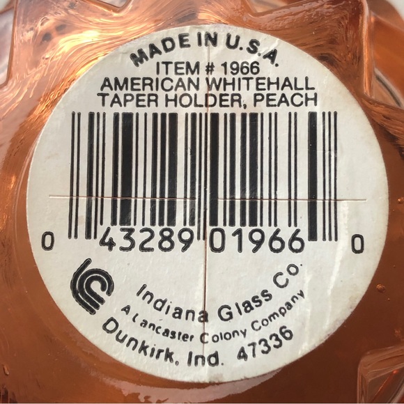 Indiana Glass American Whitehall Taper Holder Peach Candlestick Set 2 Item #1966 - Picture 8 of 12
